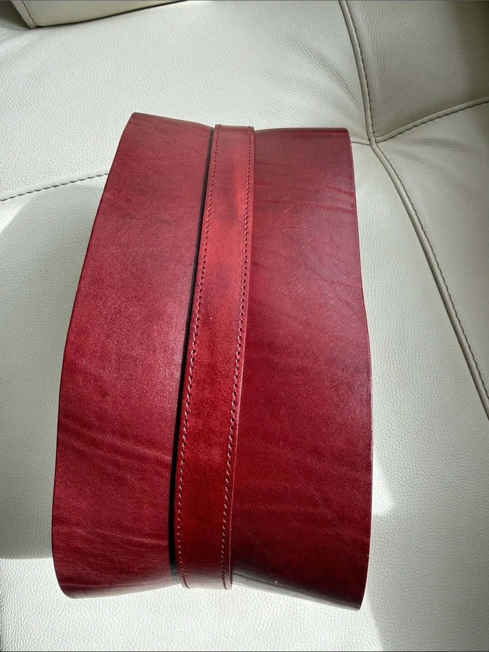 Zara Leather Sash Belt in dark red/Burgundy